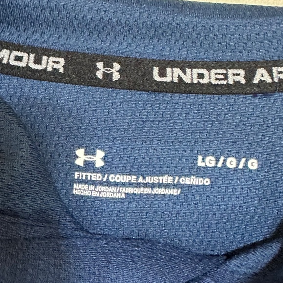 2 Under Armour Men's Hoodie Large Green & Blue Hooded Fitted Long Sleeve Shirt - Picture 8 of 12